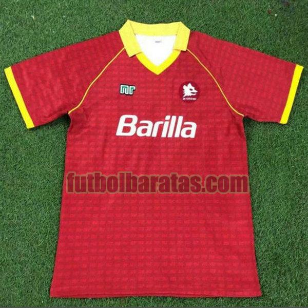 camiseta as roma 1990-1991 rojo primera