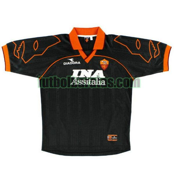 camiseta as roma 1999-2000 negro segunda