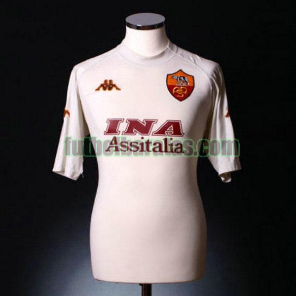 camiseta as roma 2000-2001 blanco segunda