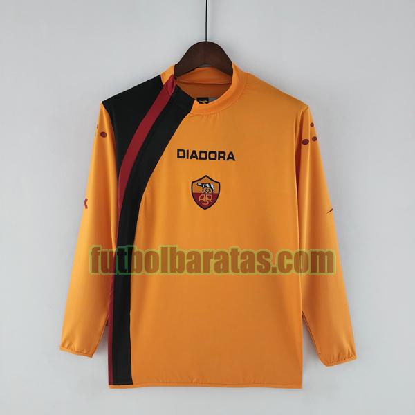 camiseta as roma 2005 06 naranja primera ml