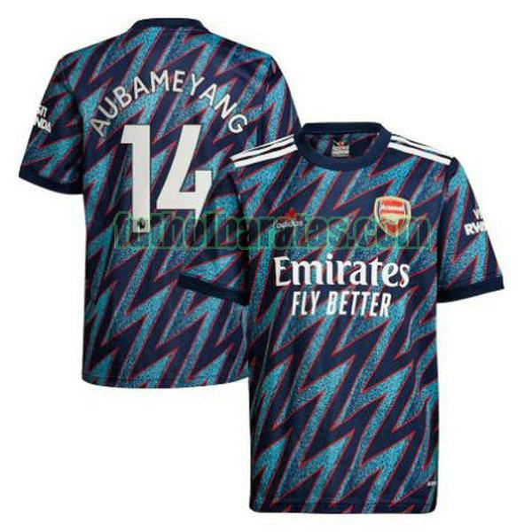 camiseta aubameyang 14 arsenal 2021 2022 azul tercera