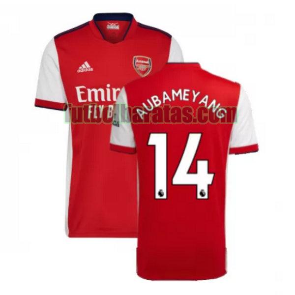 camiseta aubameyang 14 arsenal 2021 2022 rojo primera