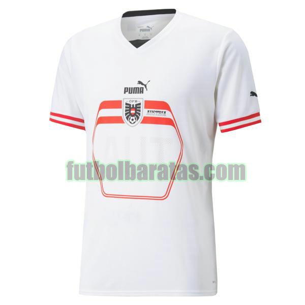 camiseta austria 2022 blanco segunda tailandia