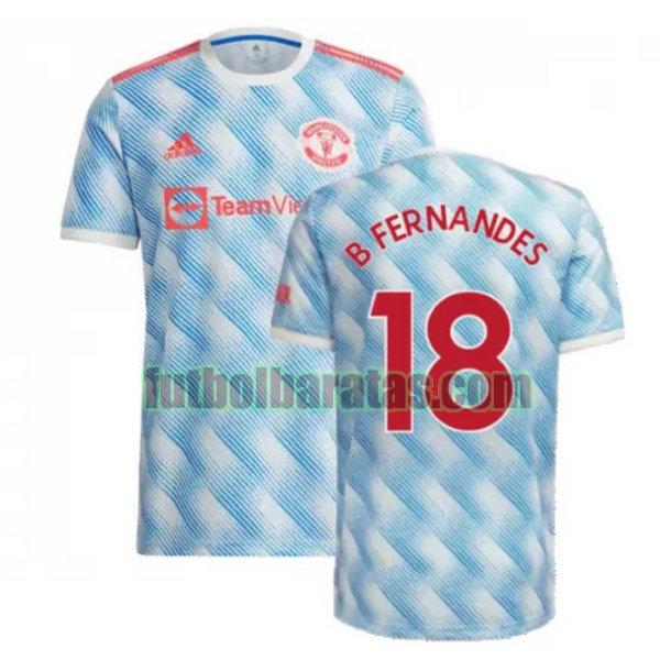 camiseta b fernandes 18 manchester united 2021 2022 azul segunda