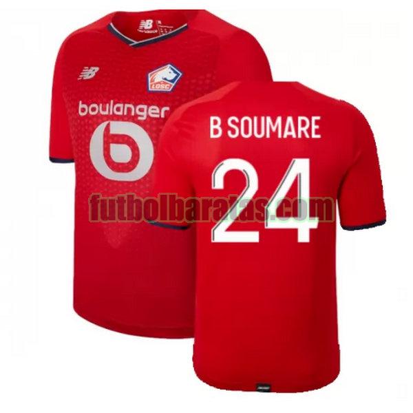 camiseta b soumare 24 lille osc 2021 2022 rojo primera