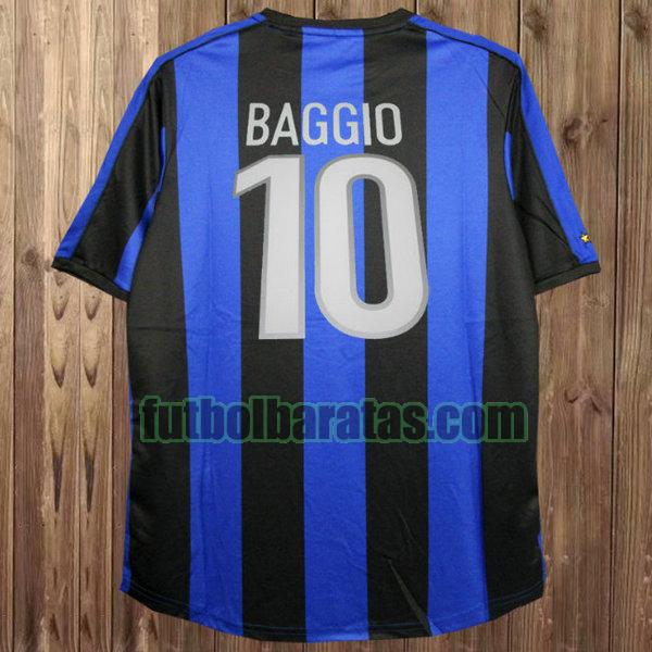 camiseta baggio 10 inter milan 1999-2000 azul primera