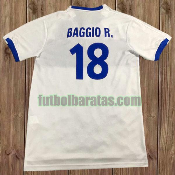 camiseta baggio r. 18 italia 1999 blanco segunda