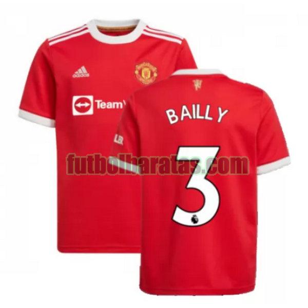camiseta bailly 3 manchester united 2021 2022 rojo primera