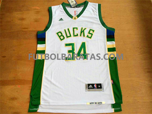 camiseta baloncesto Antetokounmpo 34 milwaukee bucks 2017 balnco