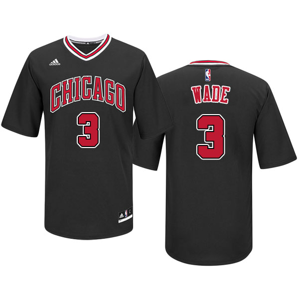 camiseta baloncesto Dwyane Wade 2016 Número 3 chicago bulls negro