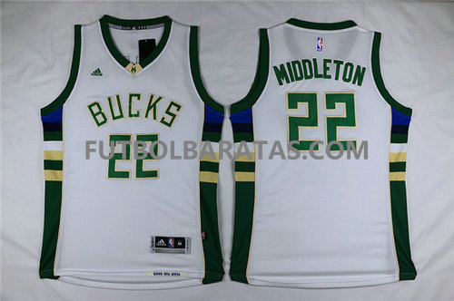 camiseta baloncesto Middleton 22 milwaukee bucks 2017 blanco