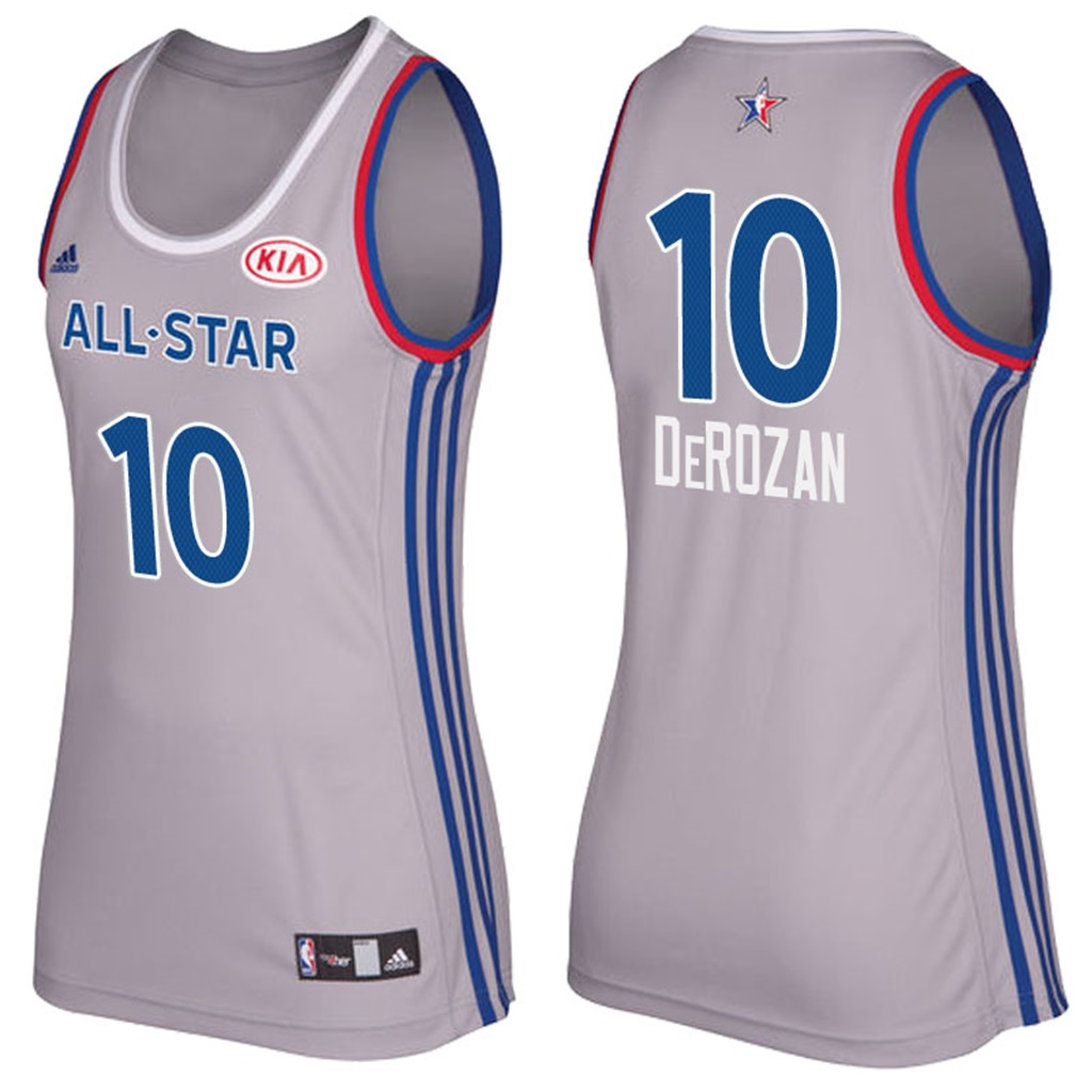 camiseta baloncesto Mujer Demar Derozan Número 10 all star 2017 Gris