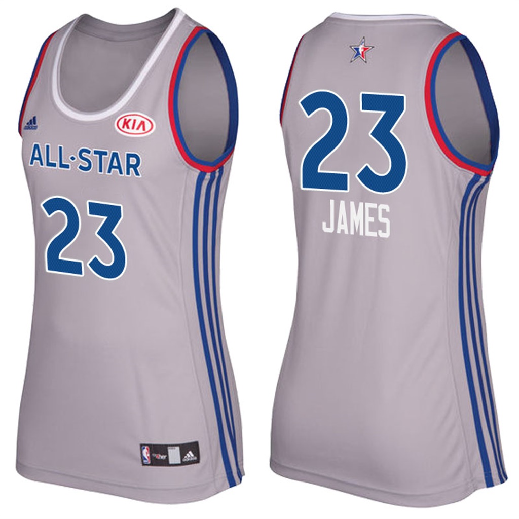 camiseta baloncesto Mujer Lebron James Número 23 all star 2017 Gris