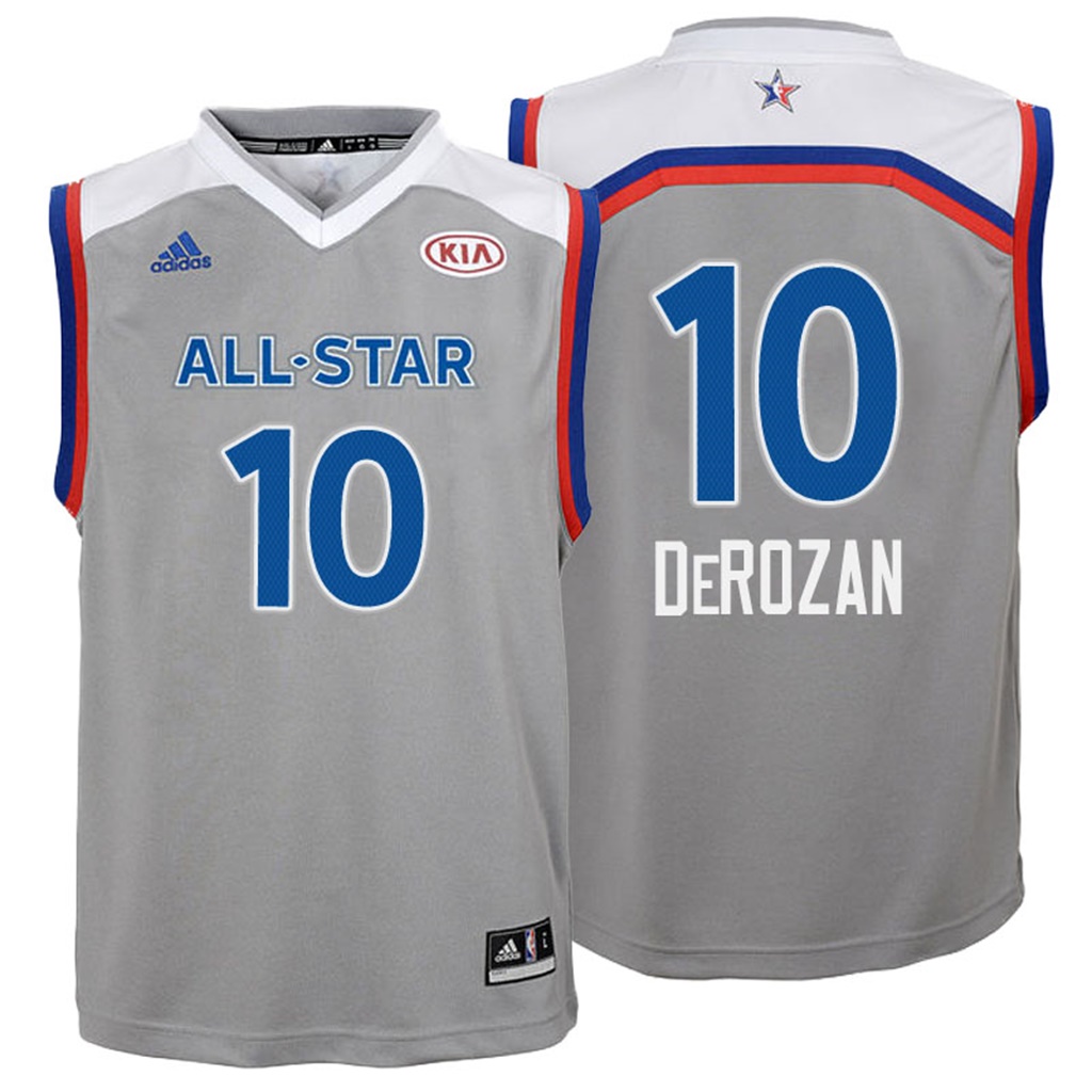 camiseta baloncesto Nino Demar Derozan Número 10 all star 2017 Gris