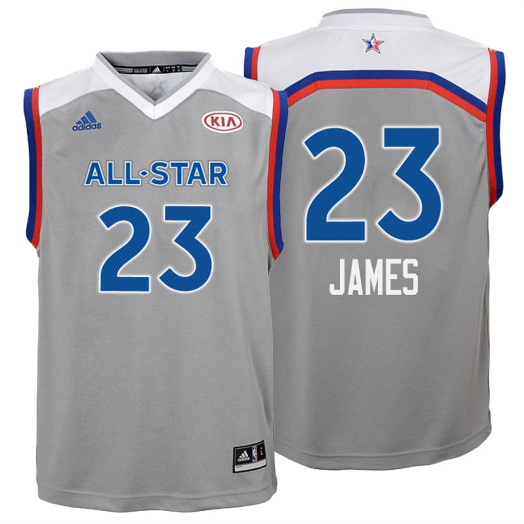 camiseta baloncesto Nino Lebron James Número 23 all star 2017 Gris