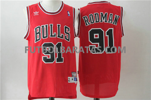 camiseta baloncesto Rodman 91 chicago bulls draft 2017 roja