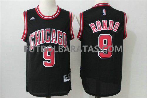 camiseta baloncesto Rondo 9 chicago bulls 2017 negro