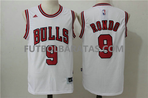 camiseta baloncesto Rondo 9 chicago bulls draft 2017 blanc