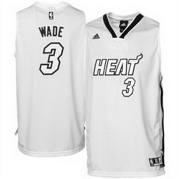 camiseta baloncesto dwyane wade 3 miami heat 2014-2015 blanca