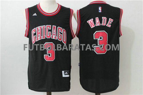 camiseta baloncesto wade 3 chicago bulls 2017 negro