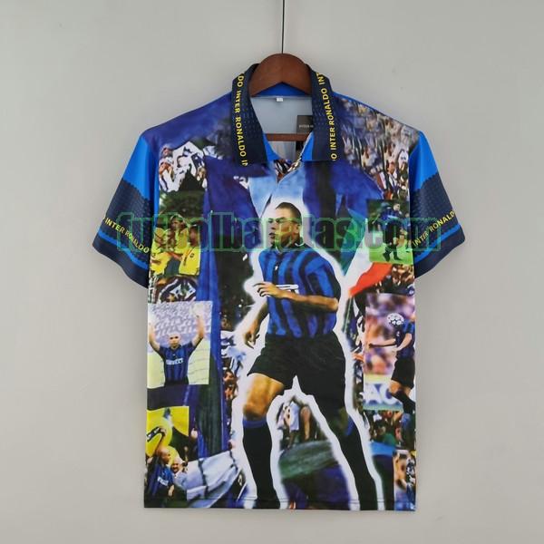 camiseta barcelona 1997 1998 azul negro ronaldo