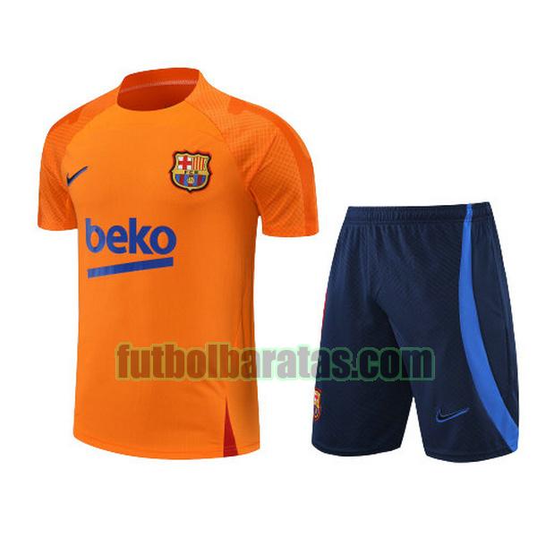 camiseta barcelona 2022 2023 naranja training conjunto