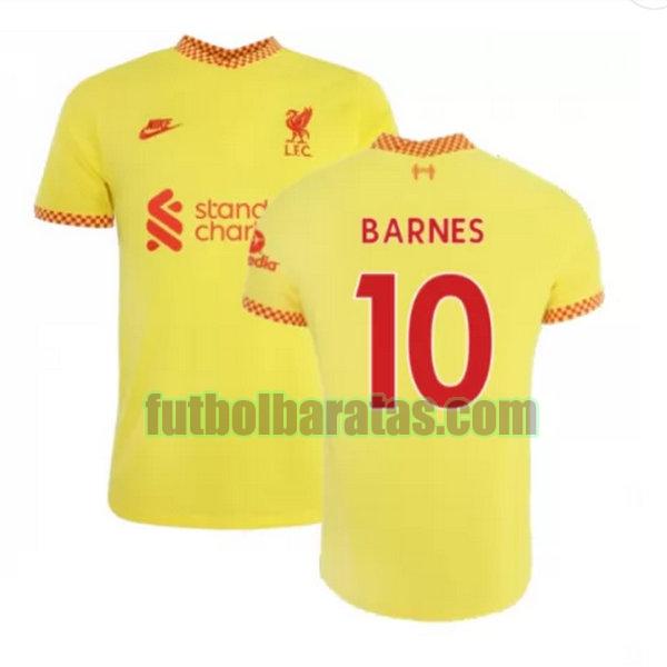 camiseta barnes 10 liverpool 2021 2022 amarillo tercera