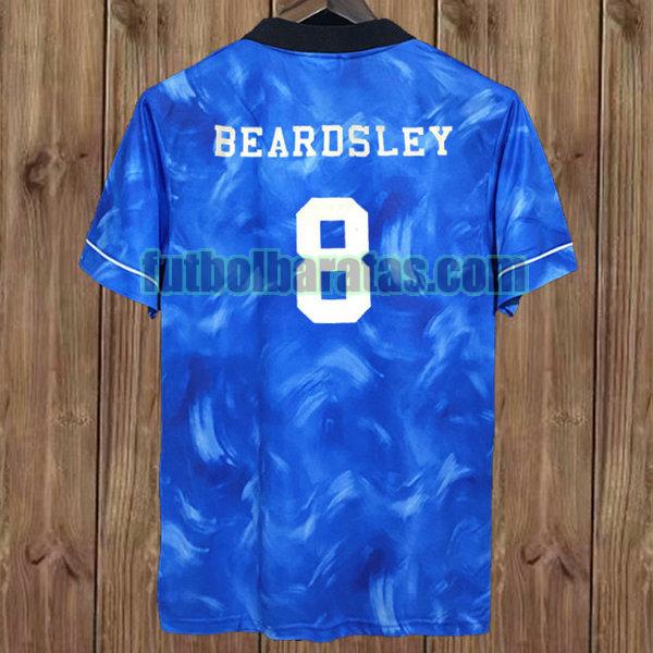 camiseta beardsley 8 newcastle united 1993-1995 azul segunda