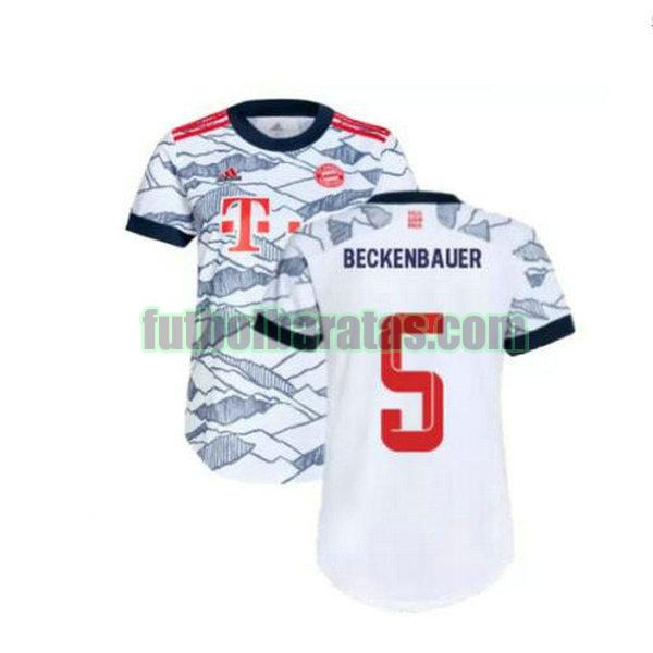 camiseta beckenbauer 5 bayern munich 2021 2022 gris tercera