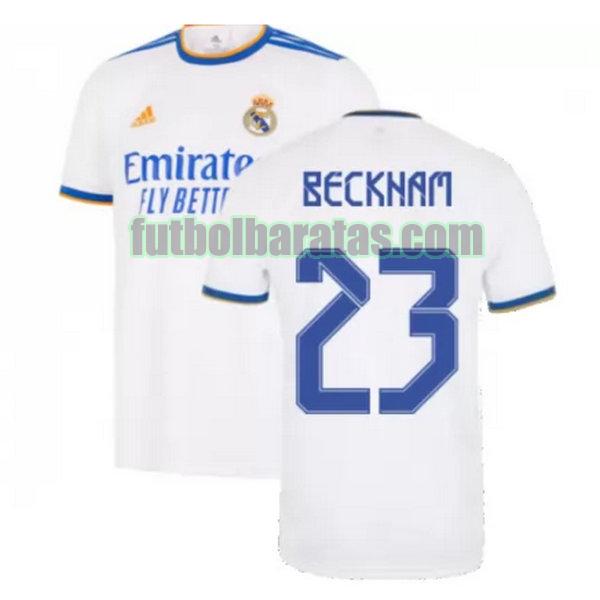 camiseta beckham 23 real madrid 2021 2022 blanco primera