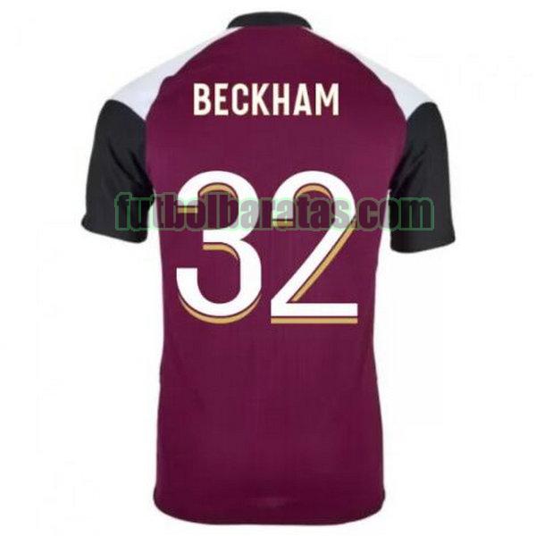 camiseta beckham 32 paris saint germain 2020-2021 púrpura tercera