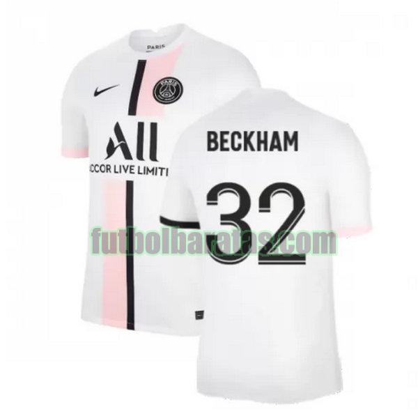 camiseta beckham 32 paris saint germain 2021 2022 blanco segunda