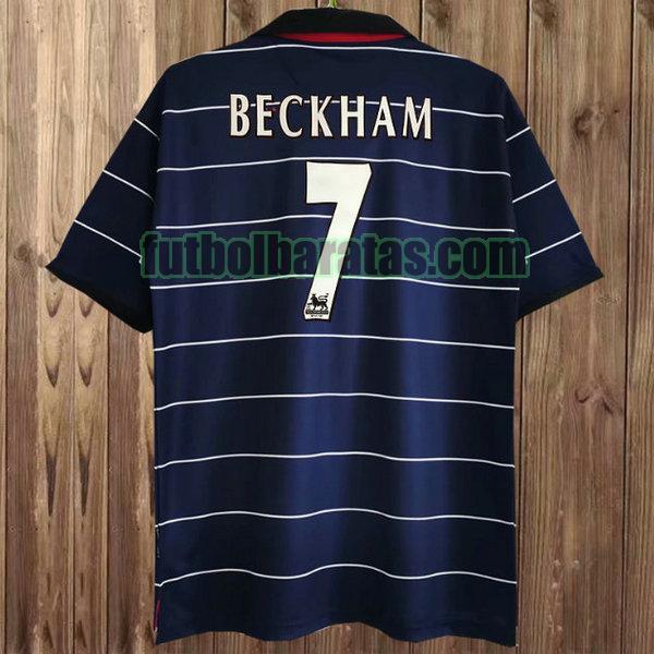 camiseta beckham 7 manchester united 2019-2020 azul segunda