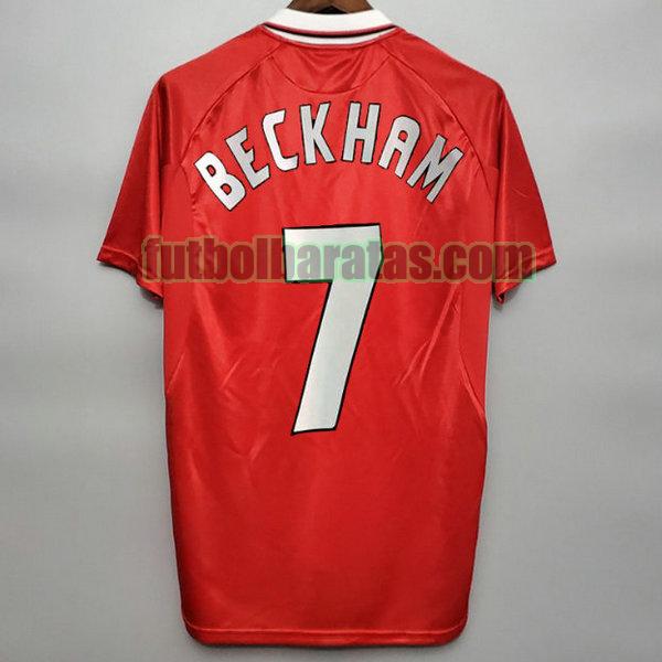 camiseta beckham 7 manchester united 2019-2020 rojo primera