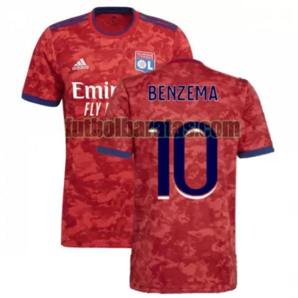 camiseta benzema 10 lyon 2021 2022 rojo segunda
