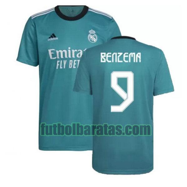 camiseta benzema 9 real madrid 2021 2022 verde tercera