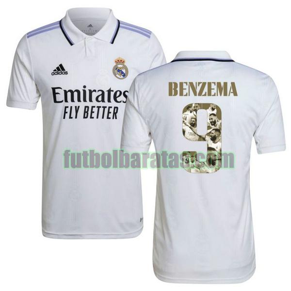 camiseta benzema 9 real madrid 2022 2023 blanco primera