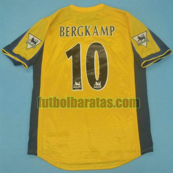 camiseta bergkamp 10 arsenal 2000-2001 amarillo segunda