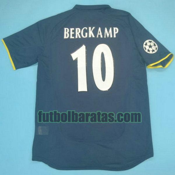 camiseta bergkamp 10 arsenal 2000-2002 azul segunda