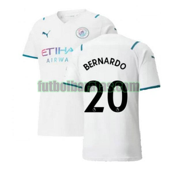 camiseta bernardo 20 manchester city 2021 2022 blanco segunda