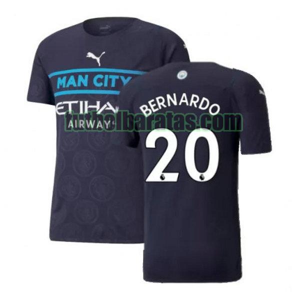 camiseta bernardo 20 manchester city 2021 2022 negro tercera