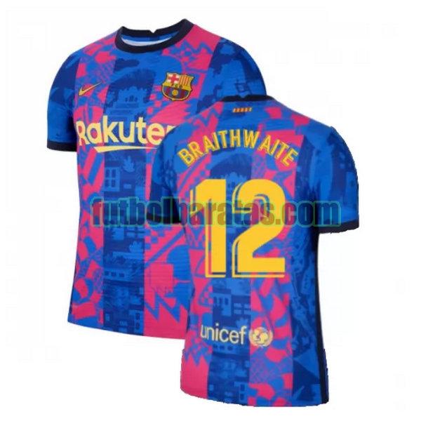 camiseta braithwaite 12 barcelona 2021 2022 azul rojo tercera
