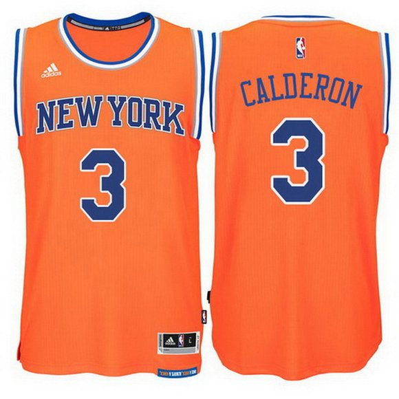 camiseta brandon jennings 3 new york knicks 2015 naranja