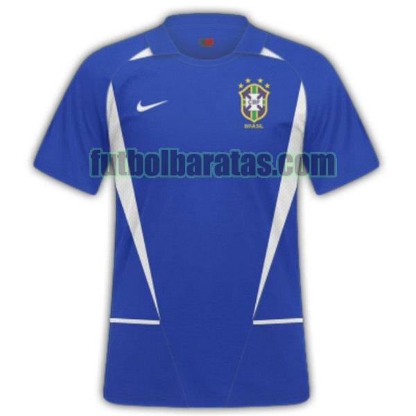 camiseta brasil 2002 azul segunda