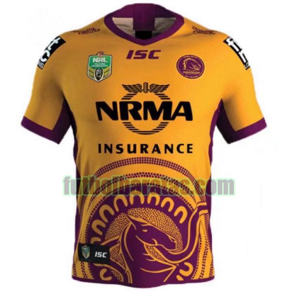 camiseta brisbane broncos 2018 amarillo indigenous