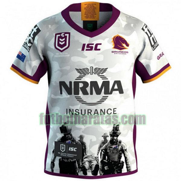 camiseta brisbane broncos 2019 blanco anzac