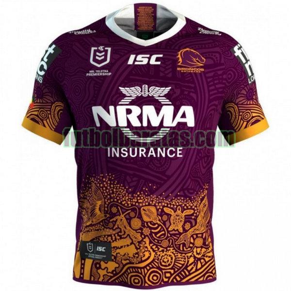 camiseta brisbane broncos 2019 púrpura indigenous