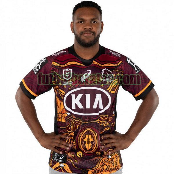 camiseta brisbane broncos 2021 púrpura indigenous