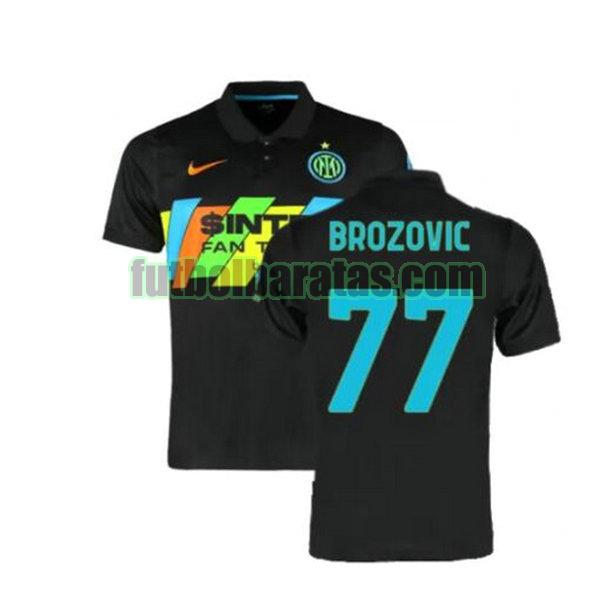 camiseta brozovic 77 inter milán 2021 2022 negro tercera