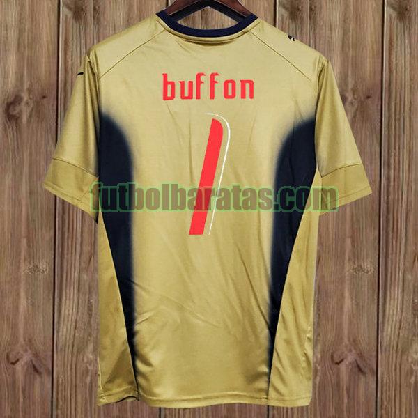 camiseta buffon 1 italia 2006 amarillo portero